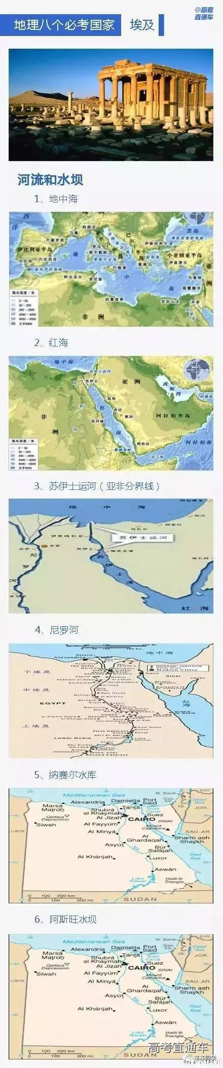 尼罗河,纳赛尔水库和阿斯旺水坝3.北回归线;4