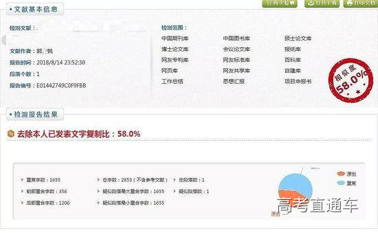 某自招论文查重报告