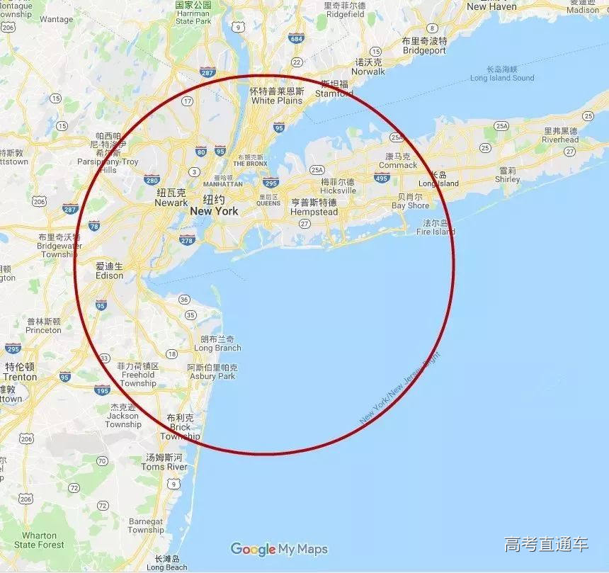 纽约湾区 图片来源:谷歌地图