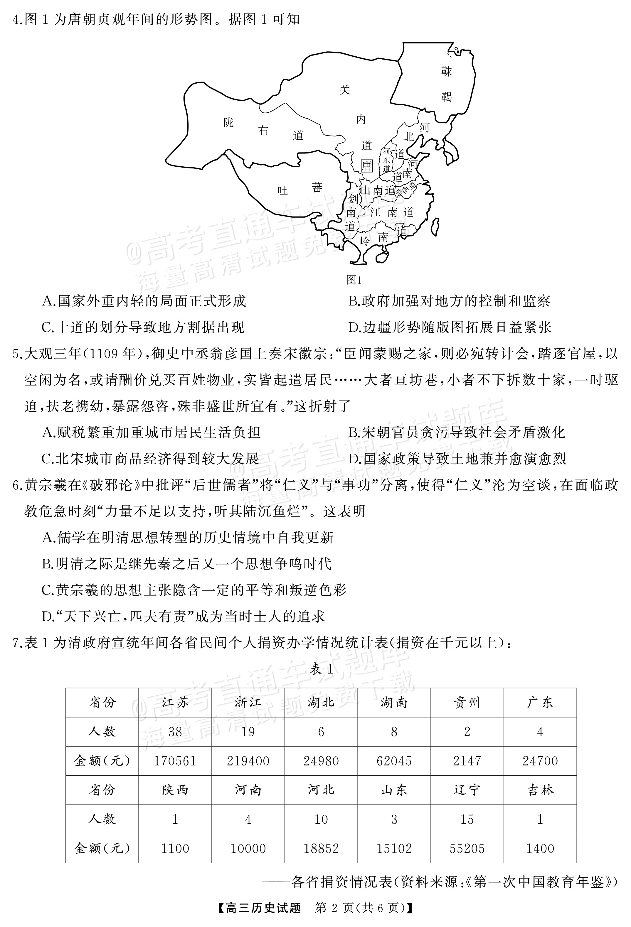 高三历史真题汇编(近5年全国卷)