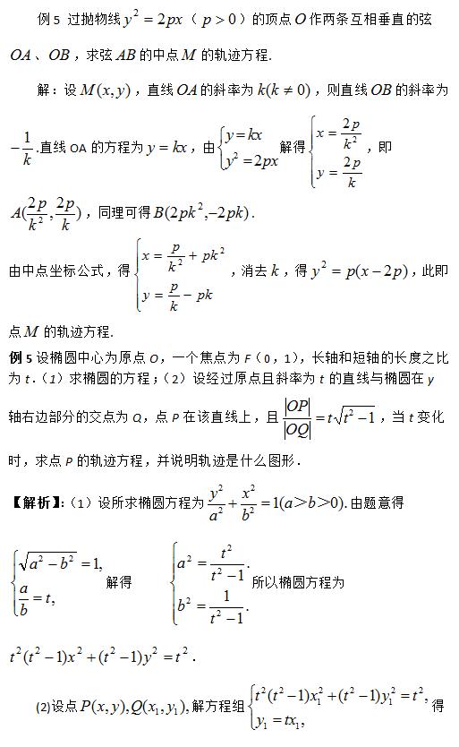 高考数学中求轨迹方程的常见方法-高考直通车