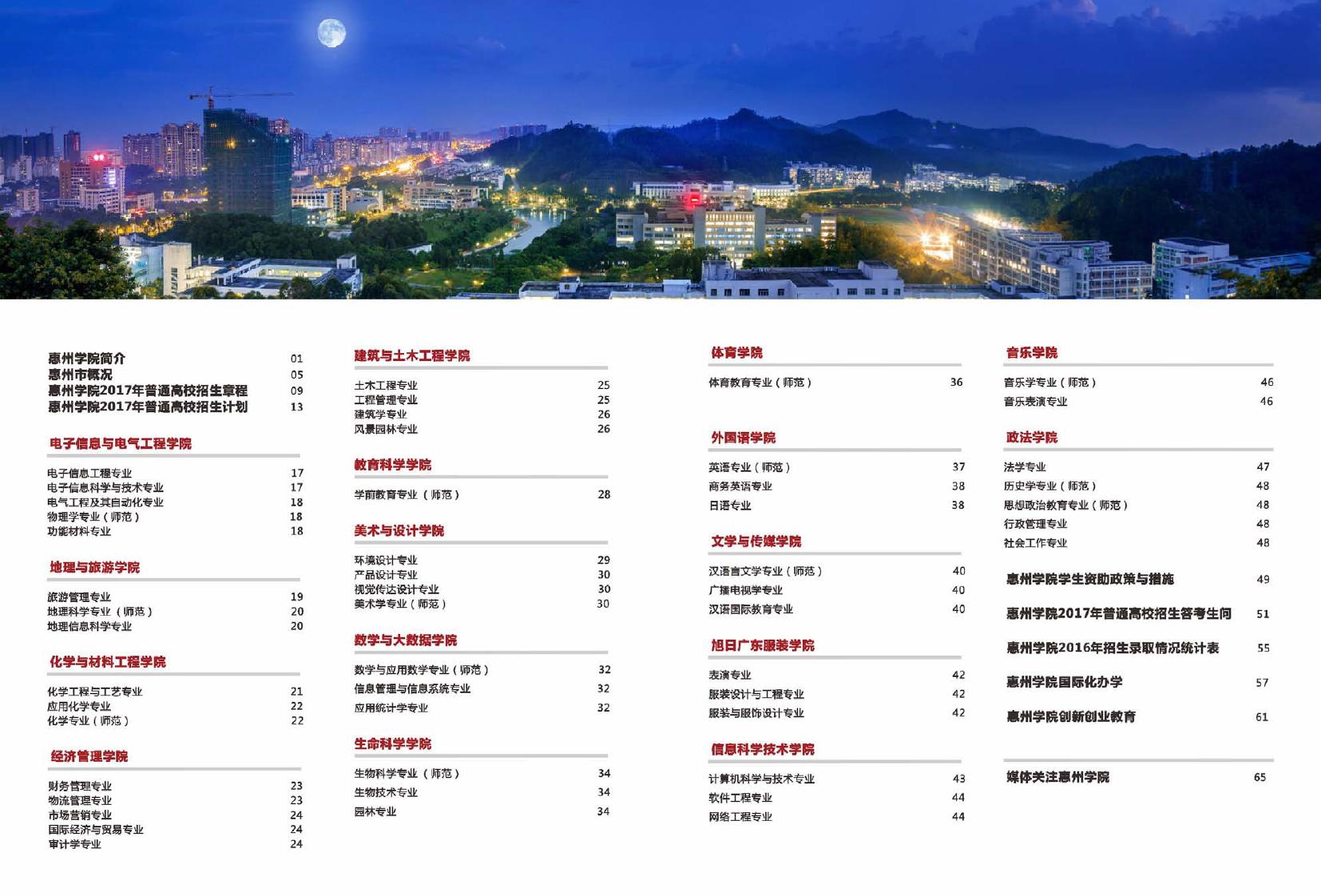 惠州学院2017年招生简章